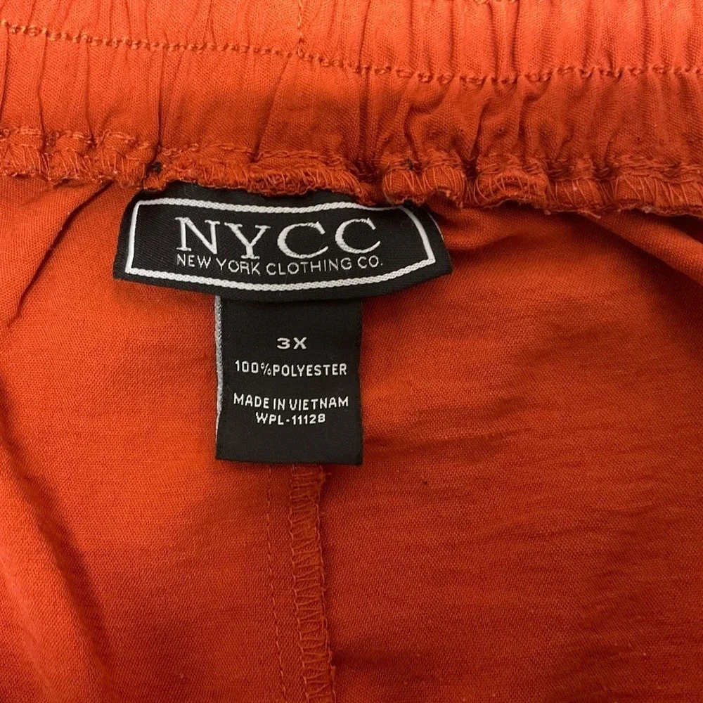 NYCC New York Clothing Co Orange Textured  Pants Plus Size 3XX